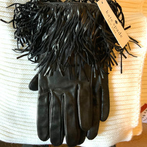 Kate Spade Leather Fringe Gloves